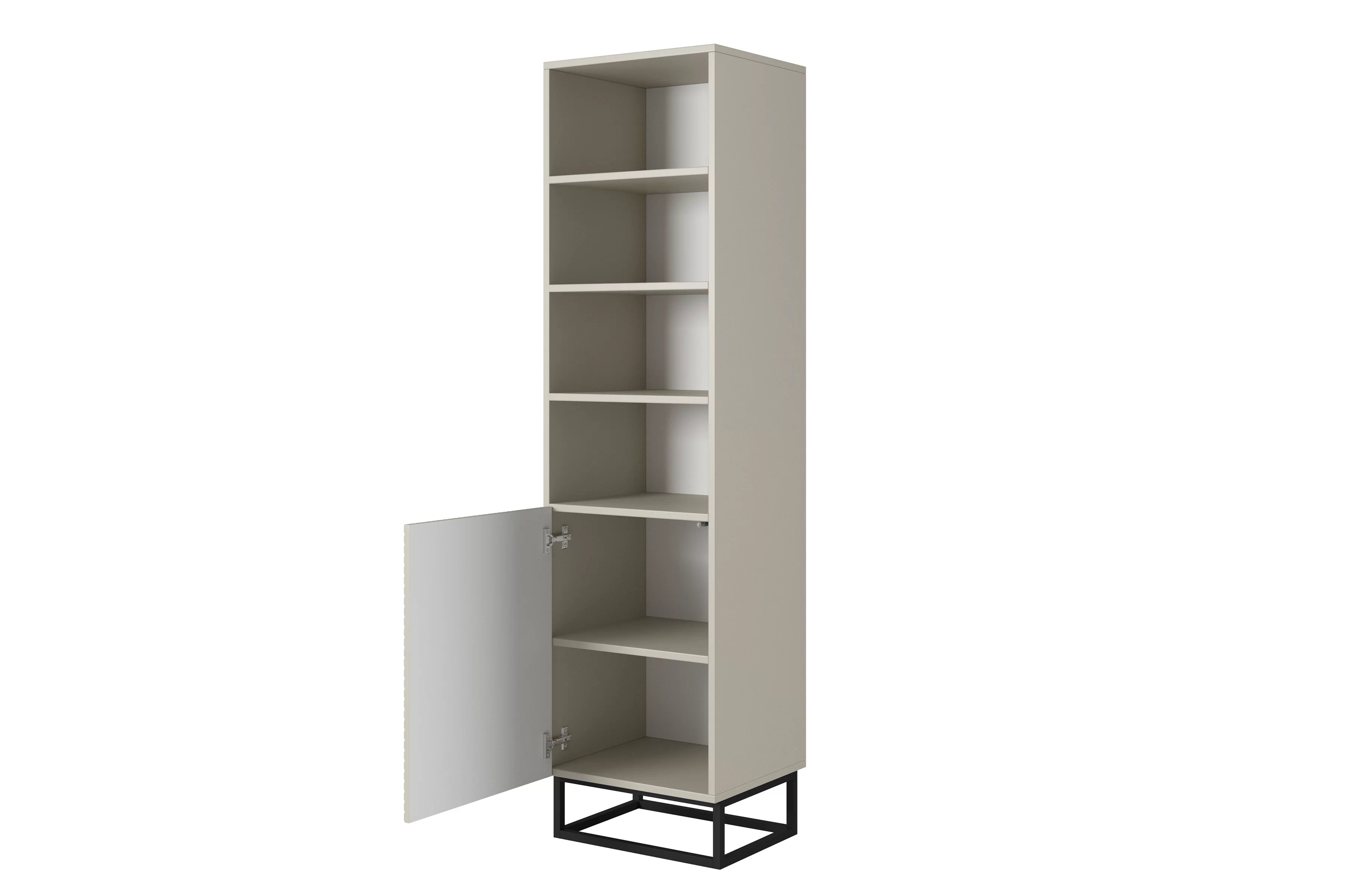 Regál Asha 50 cm - kašmír / černý kovový rám Regál Asha 50 cm na kovových nohách - kašmír