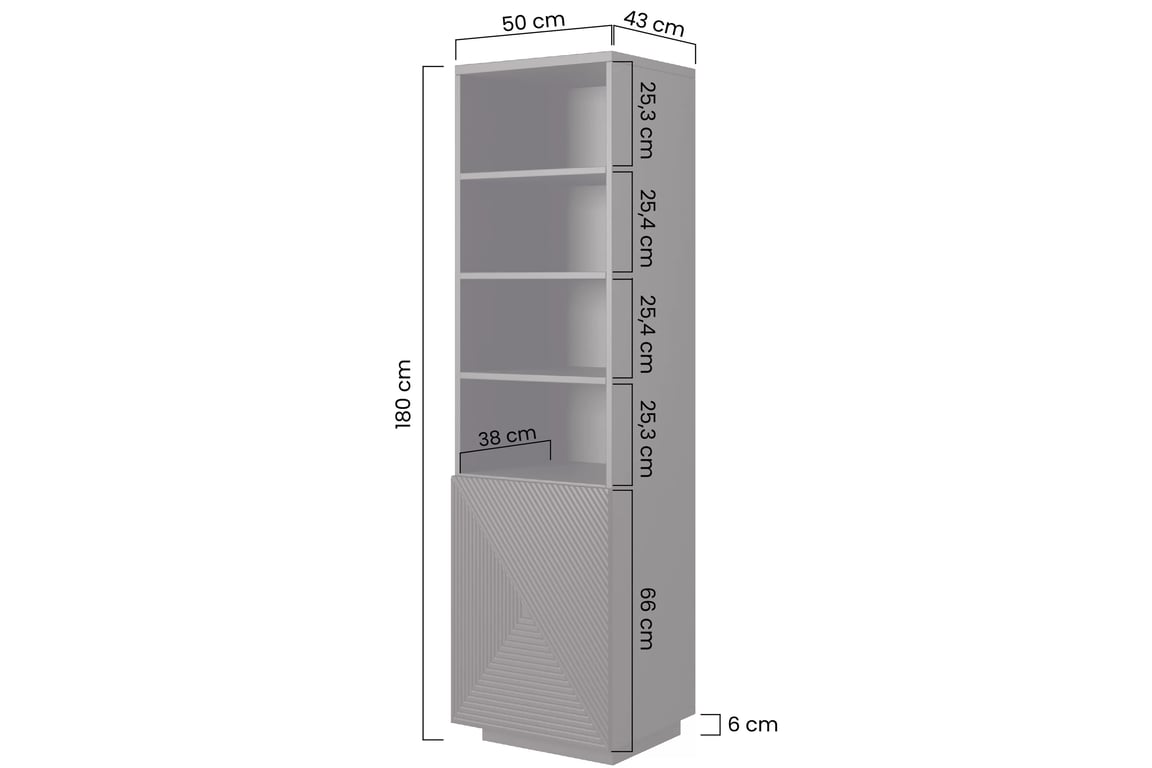 Regál Asha 50 cm - bílý mat Regál Asha 50 cm s frézovanou přední částí - bílý mat