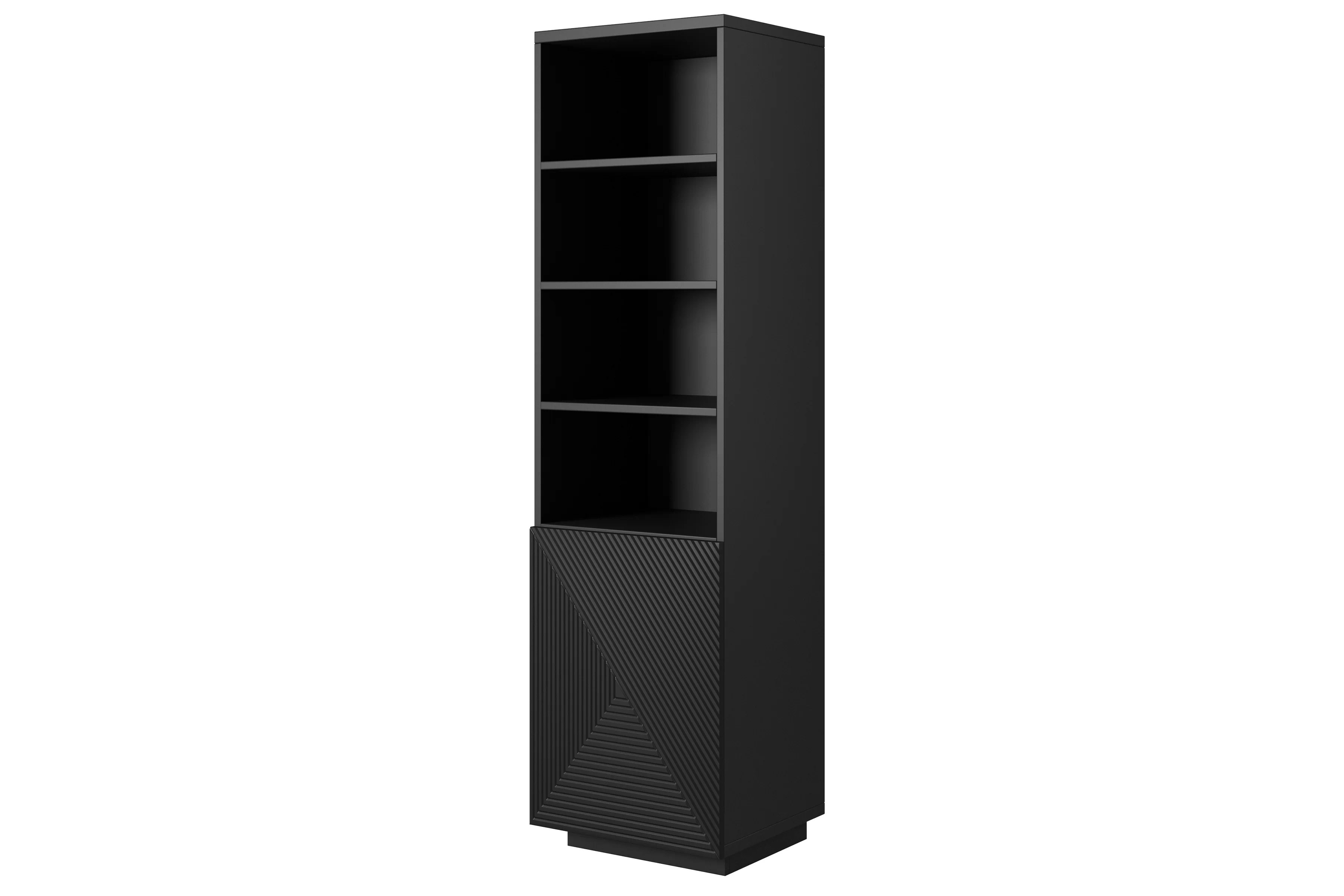 Regál Asha 50 cm - čierny mat Regál Asha 50 cm s frézovaným frontom - Čierny mat