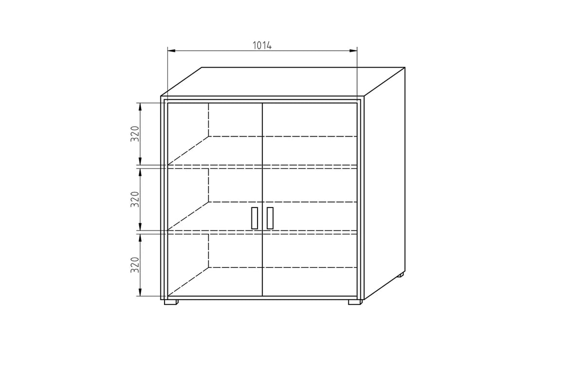 Kancelářská skříňka Offi 105 cm Skříňka biurowa dwurzwiowa Offi OF-DR1 Rozměry