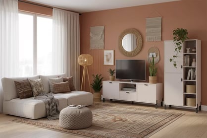 Regál Cremona 80 cm z szafkami - Béžová Pieskový  Regál Cremona 80 cm z szafkami pravá strana - Béžová Pieskový 