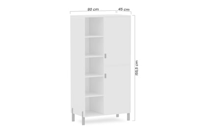 Regál Cremona 80 cm z szafkami - Béžová Pieskový  Regál Cremona 80 cm z szafkami pravá strana - Béžová Pieskový 