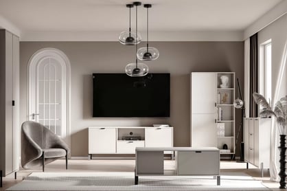 Regál Cremona 80 cm z szafkami - Béžová Pieskový  Regál Cremona 80 cm z szafkami pravá strana - Béžová Pieskový 