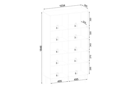 Regál Jolinio 104 cm - dub linea / černé nohy Regál dna ksiazki Jolinio 104 cm - dub linea / černá Nohy