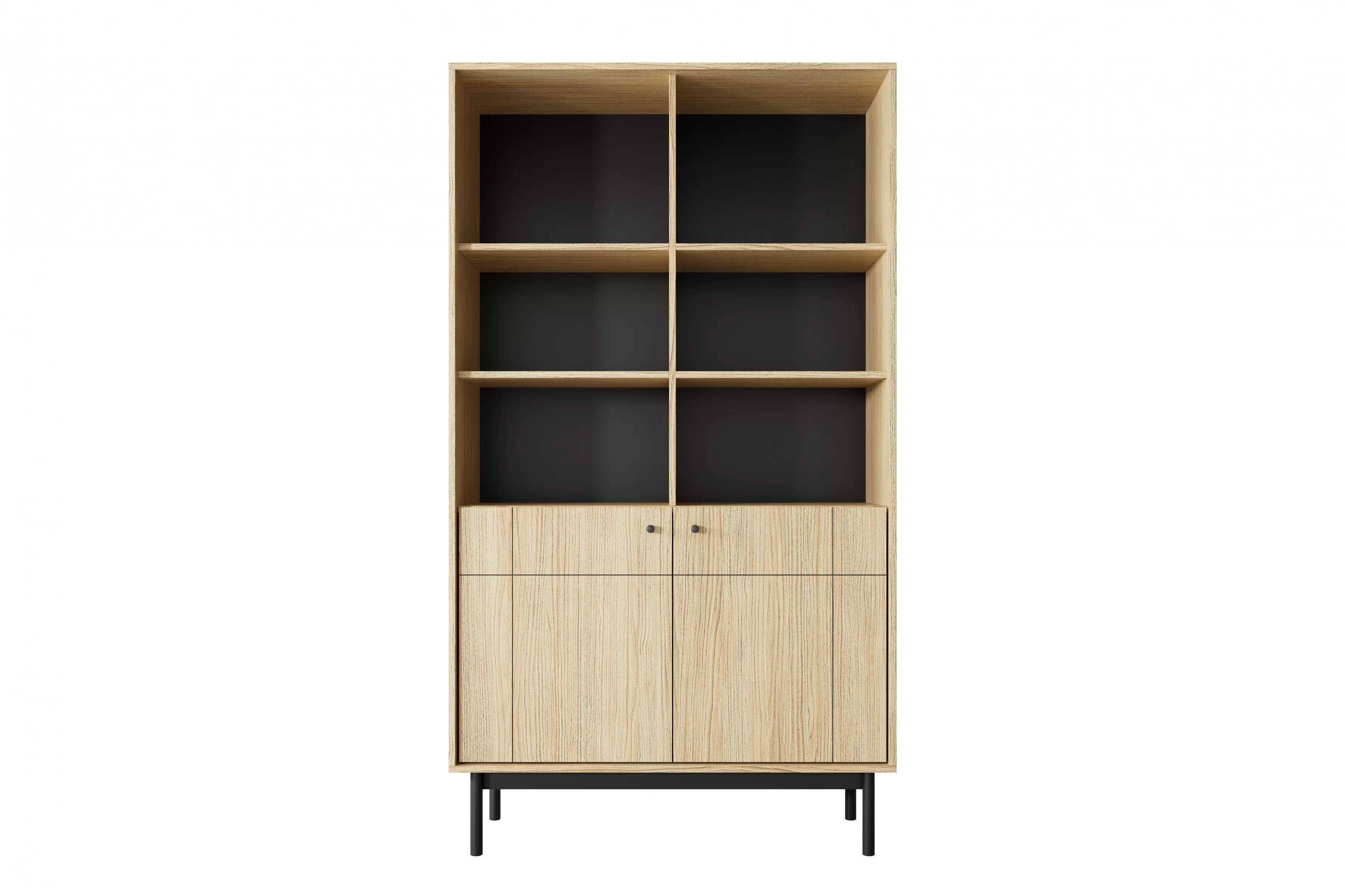 Knižnica Jolinio 104 cm - dub linea / čierne nohy Regál dna ksiazki Jolinio 104 cm - Dub linea / čierny nožičky