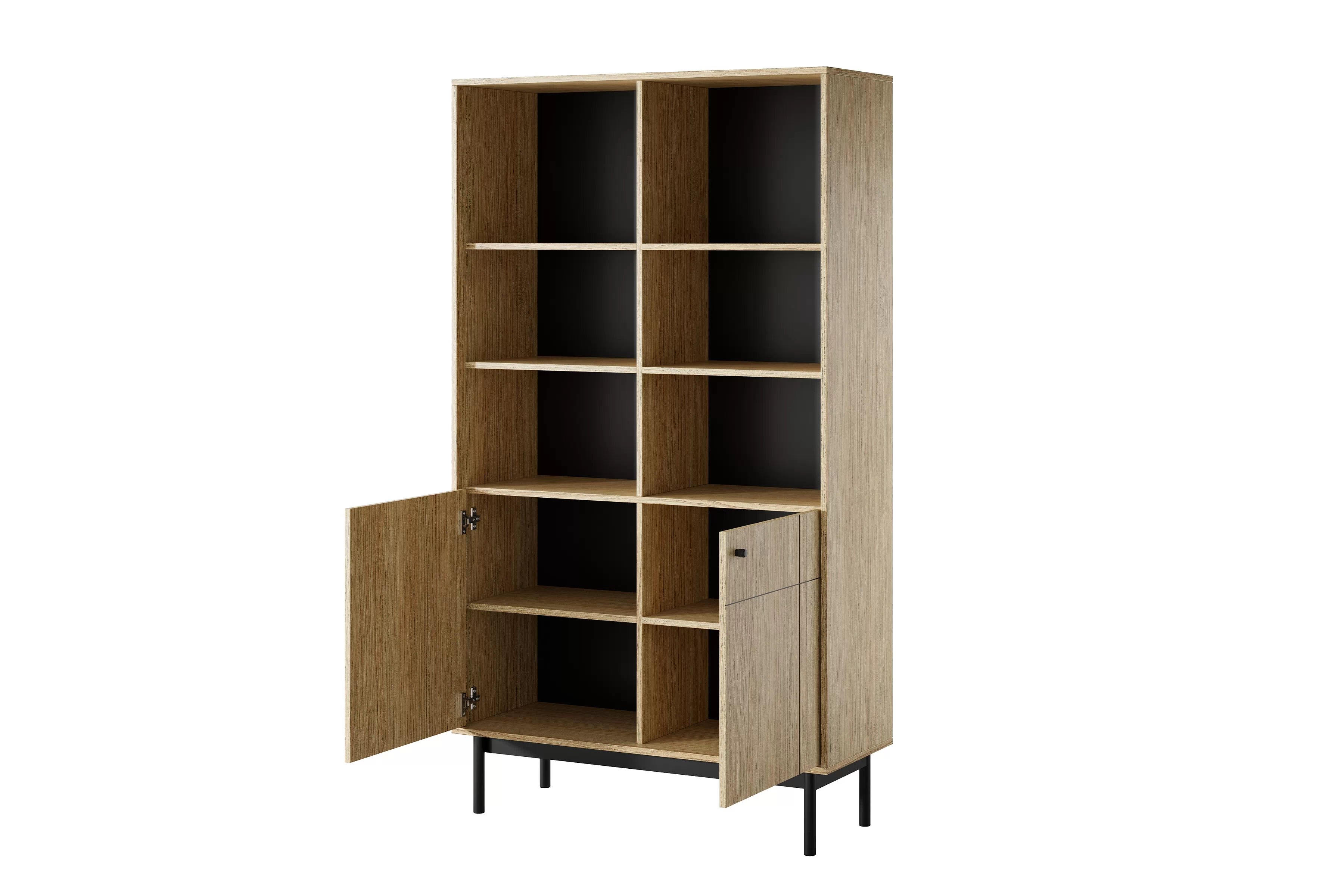 Knižnica Jolinio 104 cm - dub linea / čierne nohy Regál dna ksiazki Jolinio 104 cm - Dub linea / čierny nožičky