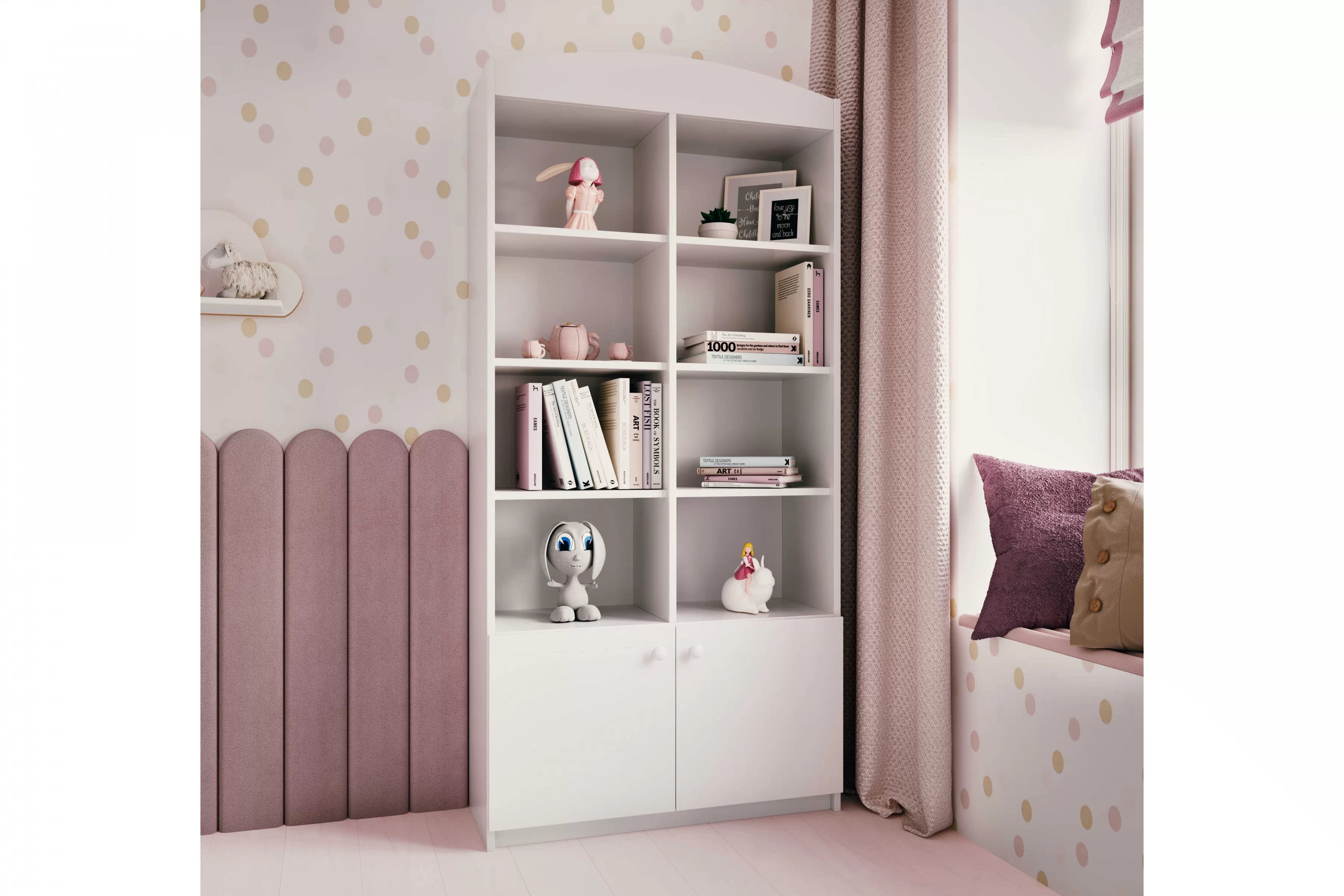 Detský regál Bonzo 90 cm - biela Regál Detský Bonzo 90 cm - Biely