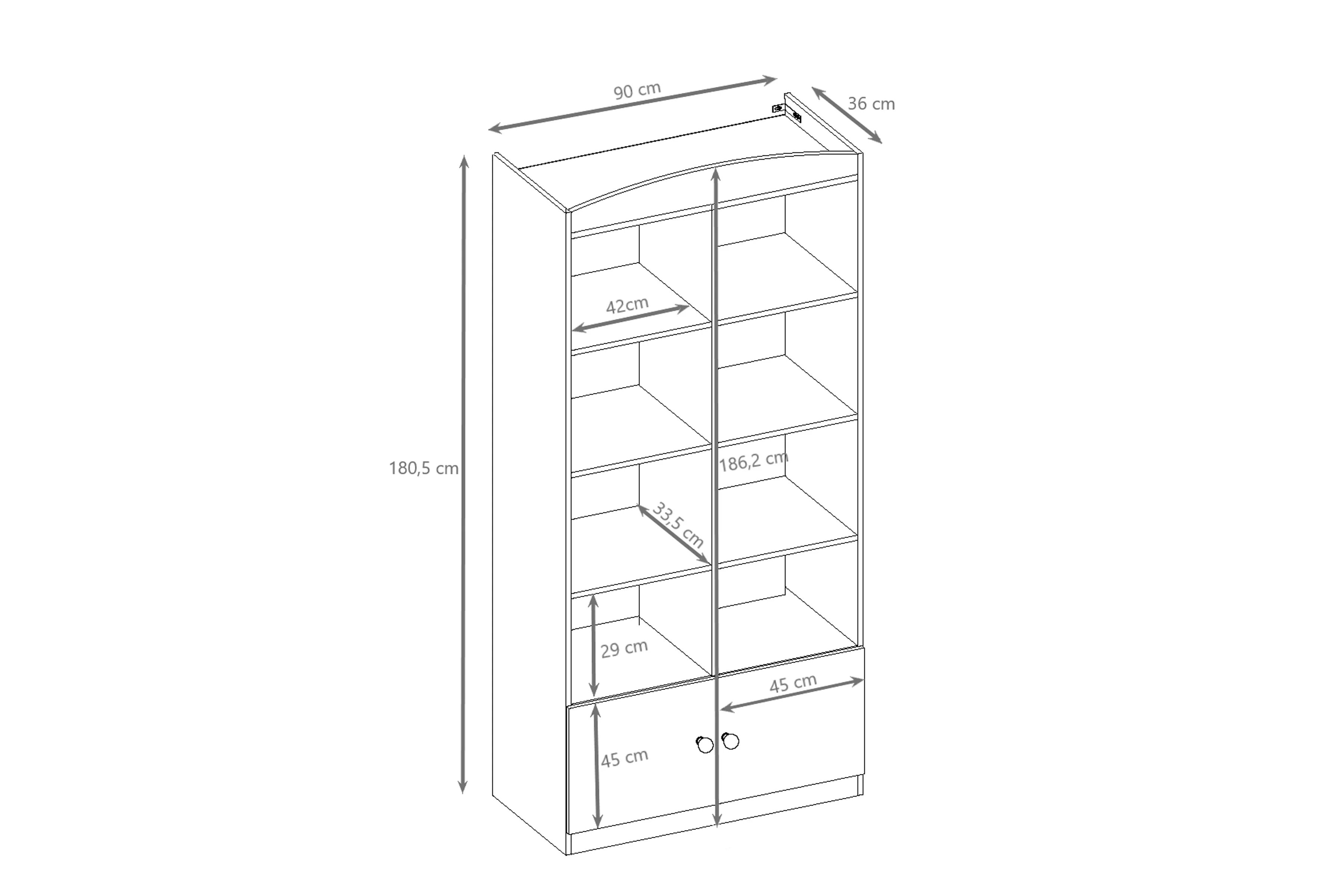 Detský regál Bonzo 90 cm - biela Regál Detský Bonzo 90 cm - Biely