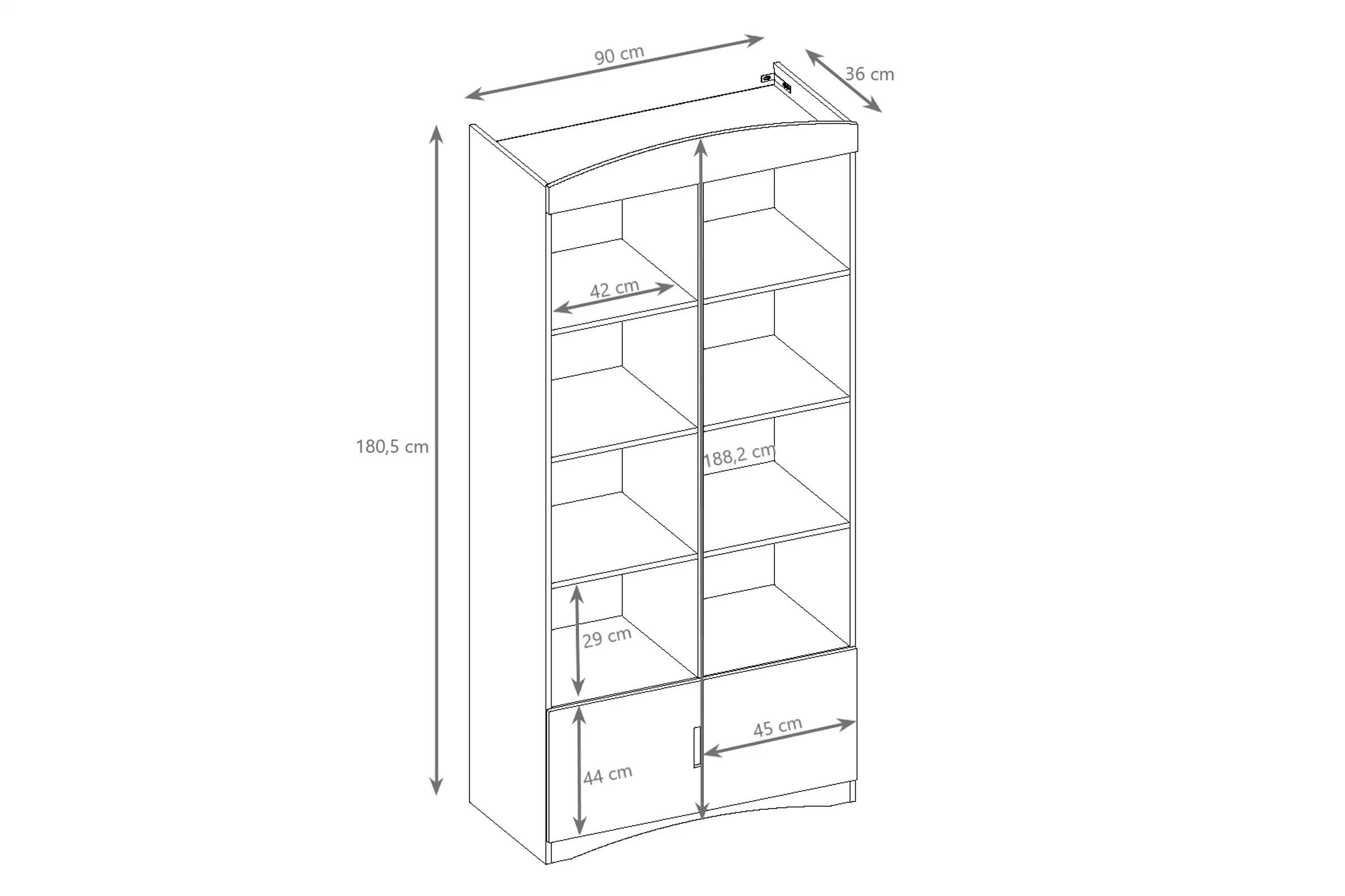Detský regál Guli 90 cm - biela Regál Detský Guli 90 cm - Biely