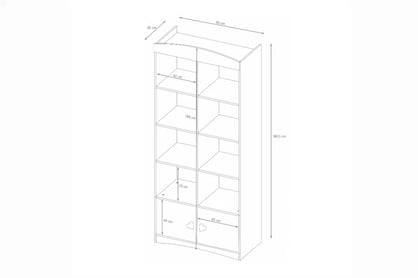 Detský regál Pateri 90 cm - biela Regál Detský Pateri 90 cm - Biely