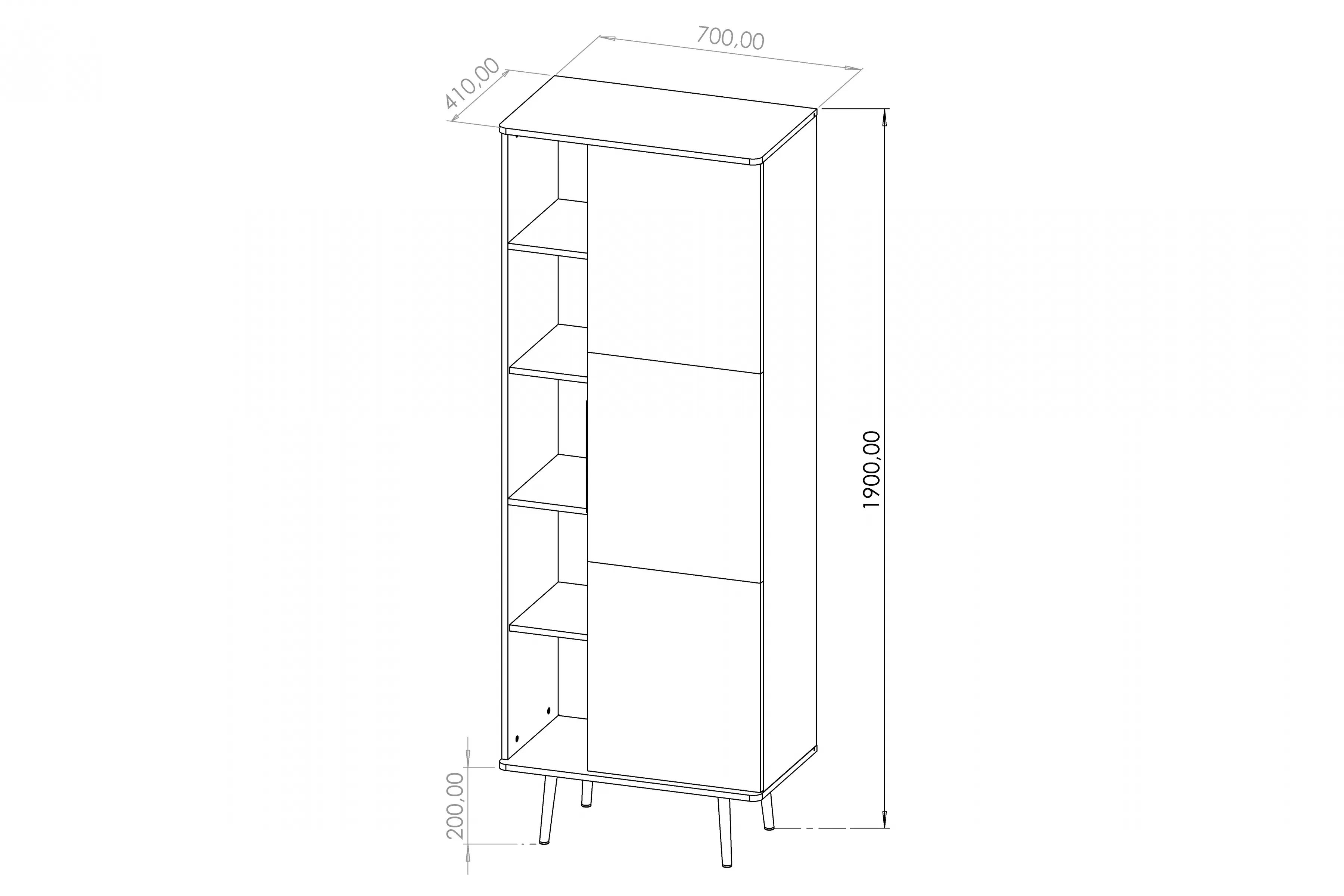 Regál Eterio 70 cm - captains deck / Čierny grafit Regál Eterio 70 cm - captains deck / Čierny grafit