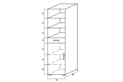 Regál Oliwia R5 - 50 cm Regál jednodveřový Oliwia z szuflada 50 cm