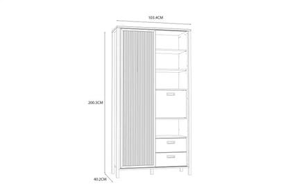 Regál Jytana z lamelami 100 cm - Dub mauvella / černá Regál Jytana z lamelami 100 cm - Dub mauvella / Černý 