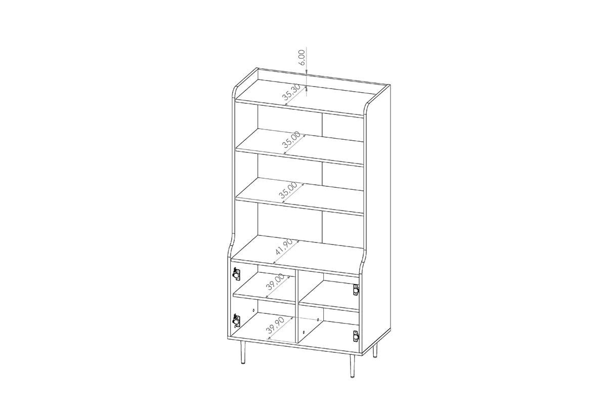 Regál Kastelio - brandy castello Regál na czarych nogach