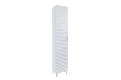Koupelnový regál Laura 35 cm - bílá / bílý pyramidický mat