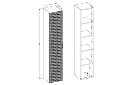 Závěsný koupelnový regál Laura 35 cm - bílá / bílý pyramidický mat Regál lazienkowy Laura 35 cm wiszacy - bílá / bílá mat piramidki