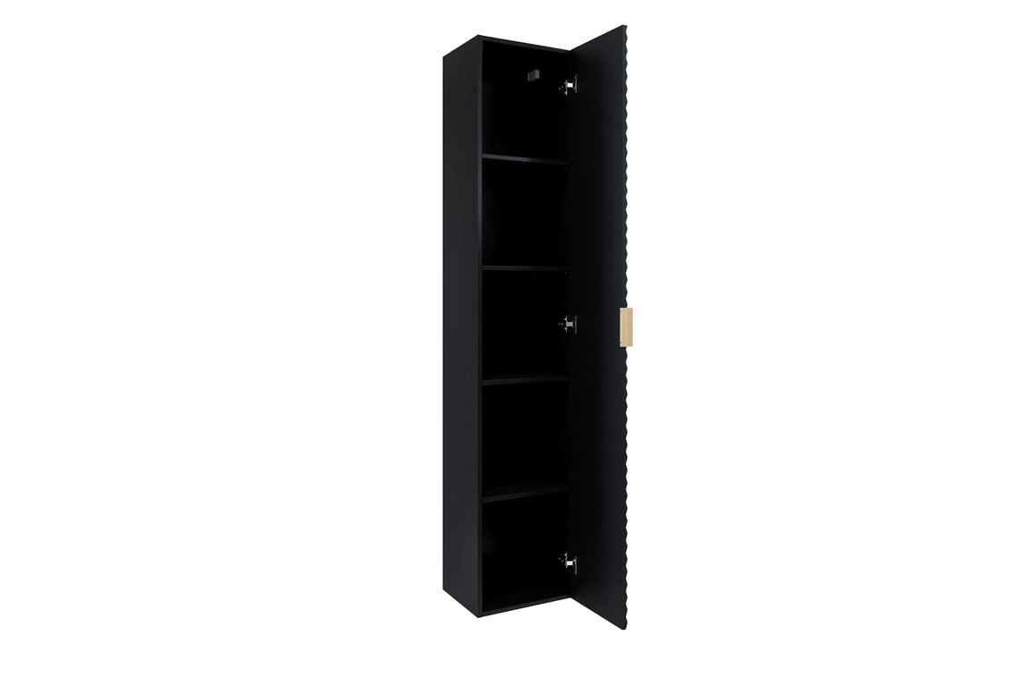 Závěsný koupelnový regál Laura 35 cm - černý onyx / černý pyramidický mat Regál lazienkowy Laura 35 cm wiszacy - černá onyx / černá - piramidki