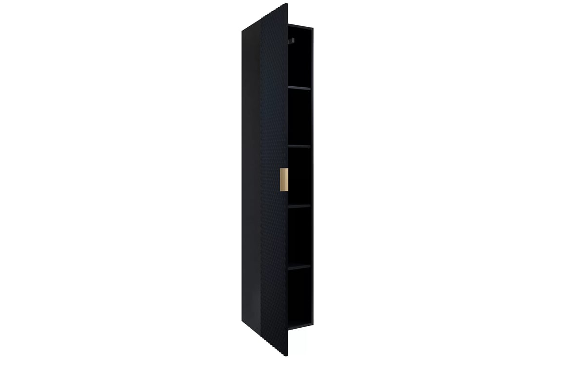Závěsný koupelnový regál Laura 35 cm - černý onyx / černý pyramidický mat Regál lazienkowy Laura 35 cm wiszacy - černá onyx / černá - piramidki