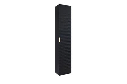 Závěsný koupelnový regál Laura 35 cm - černý onyx / černý pyramidický mat