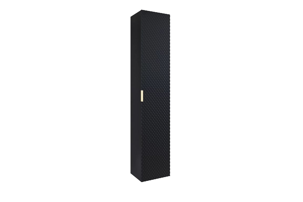 Závěsný koupelnový regál Laura 35 cm - černý onyx / černý pyramidický mat Regál lazienkowy Laura 35 cm wiszacy - černá onyx / černá - piramidki