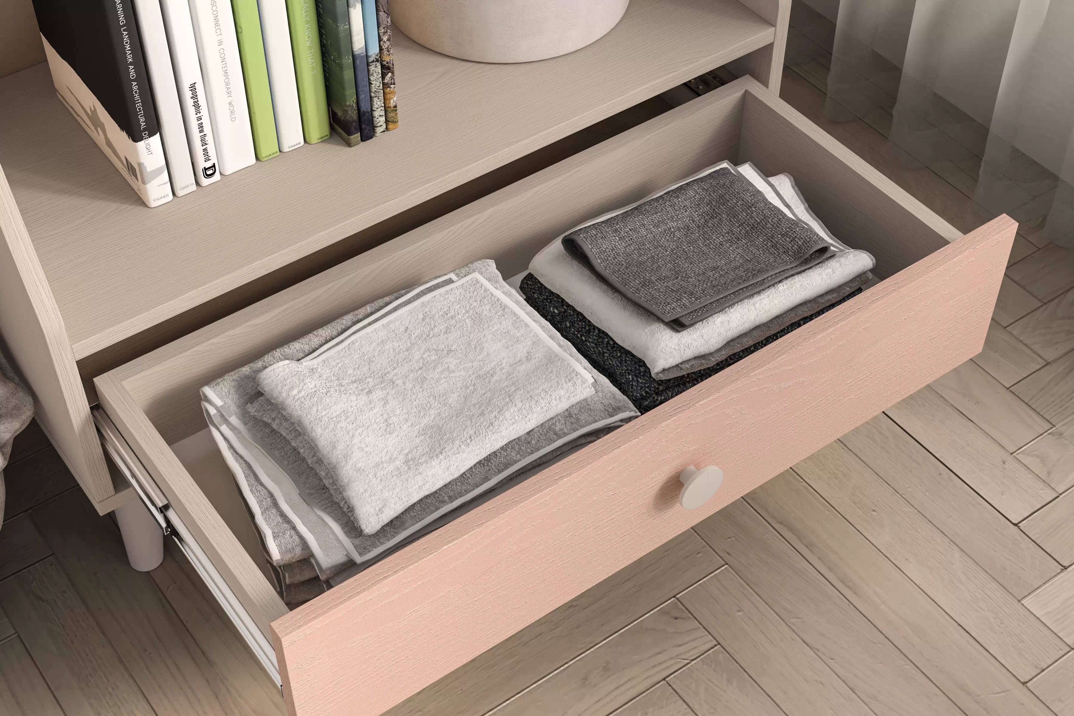 Dětský regál Marla 72 cm - pouštní písek / růžová Regál Marla 72 cm - piasek pustyni / millenial pink