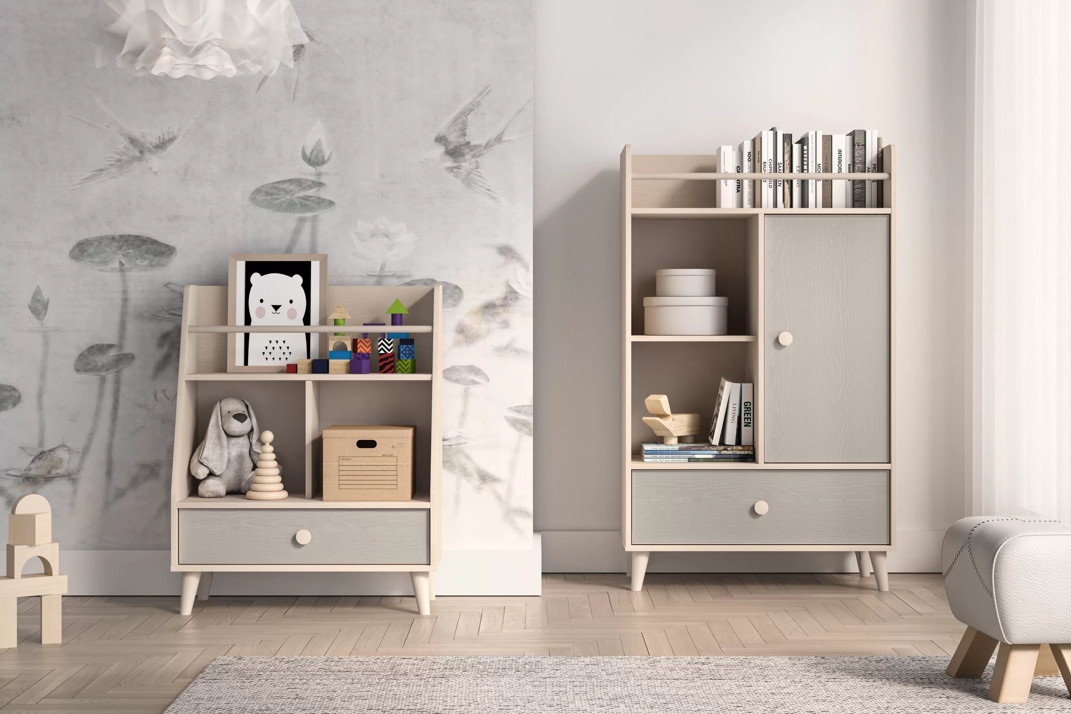 Dětský regál Marla 72 cm - pouštní písek / šedá pallad Regál Marla 72 cm - piasek pustyni / šedá pallad