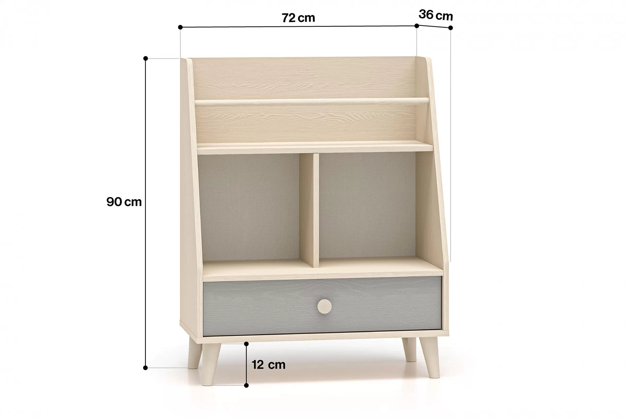 Dětský regál Marla 72 cm - pouštní písek / šedá pallad Regál Marla 72 cm - piasek pustyni / šedá pallad