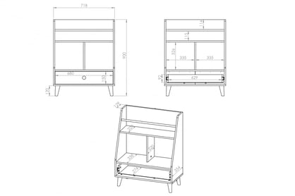 Marla könyvespolc 72 cm - sivatagi homok / szürke palládium Regal Marla 72 cm - piasek pustyni / szürke pallad