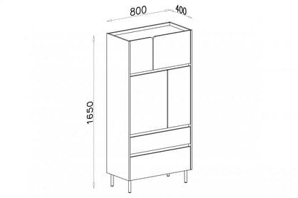 Studentský regál Luca 5 - 80 cm - písková béžová / dub olejovaný Regál Studentský Luca 5 - 80 cm - bez Pískový / dub olejowany