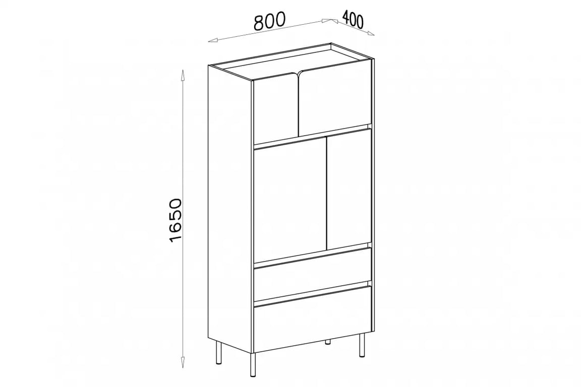 Studentský regál Luca 5 - 80 cm - písková béžová / dub olejovaný Regál Studentský Luca 5 - 80 cm - bez Pískový / dub olejowany