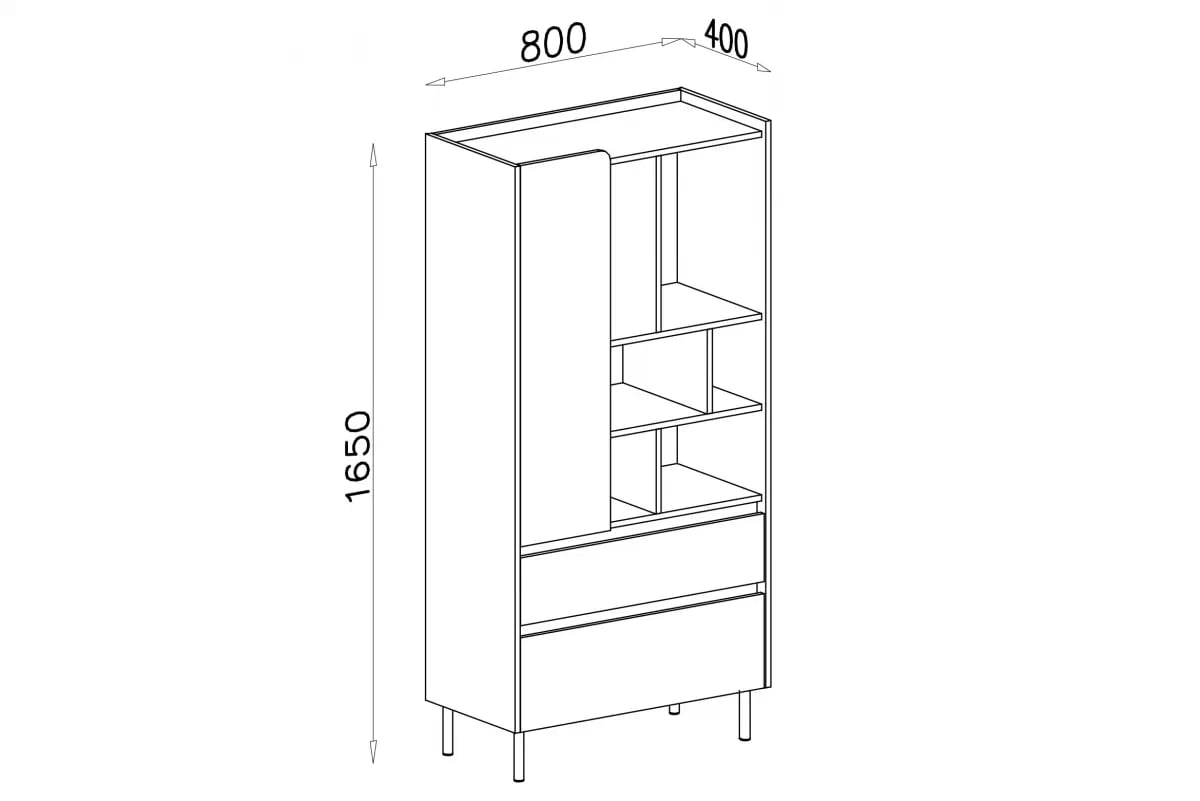 Vysoká komoda Luca 80 cm - béžová / dub olejovaný Regál Pre mladých Luca 6 - 80 cm - bez Pieskový / Dub olejowany