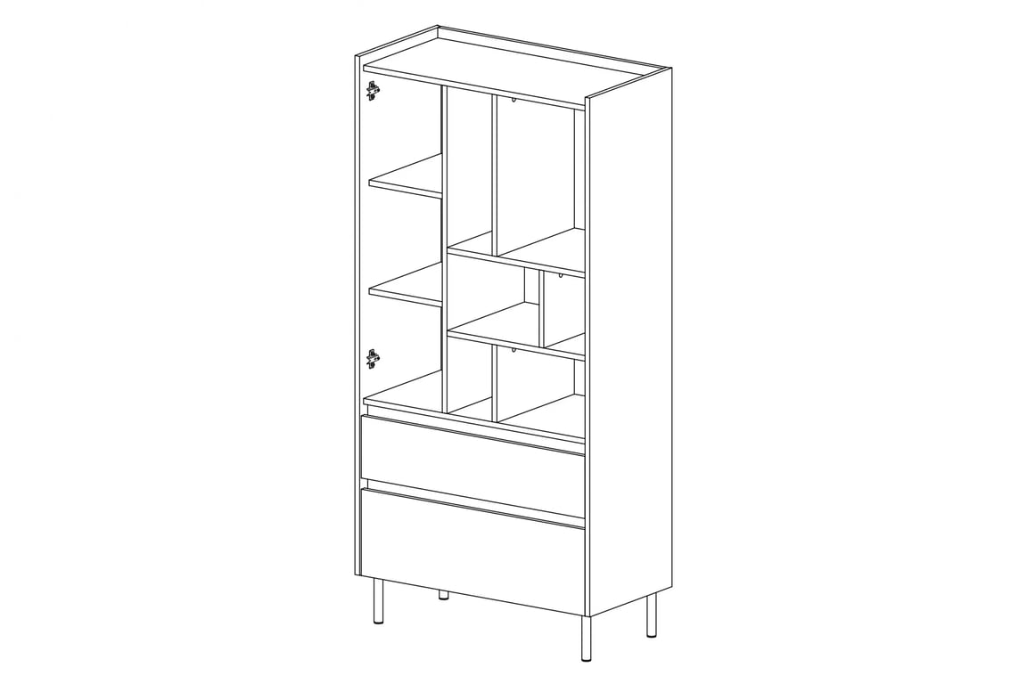 Knihovna Azalio 80 cm - eukalyptus / dub baltic dune Regál Studentský Luca 6 - 80 cm - eukaliptus / dub baltic dune