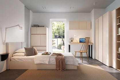 Uzavřená studentská knihovna Luca 80 cm - písková béžová / olejovaný dub Regál Studentský Luca 80 cm zamkniety - bez Pískový / dub olejowany