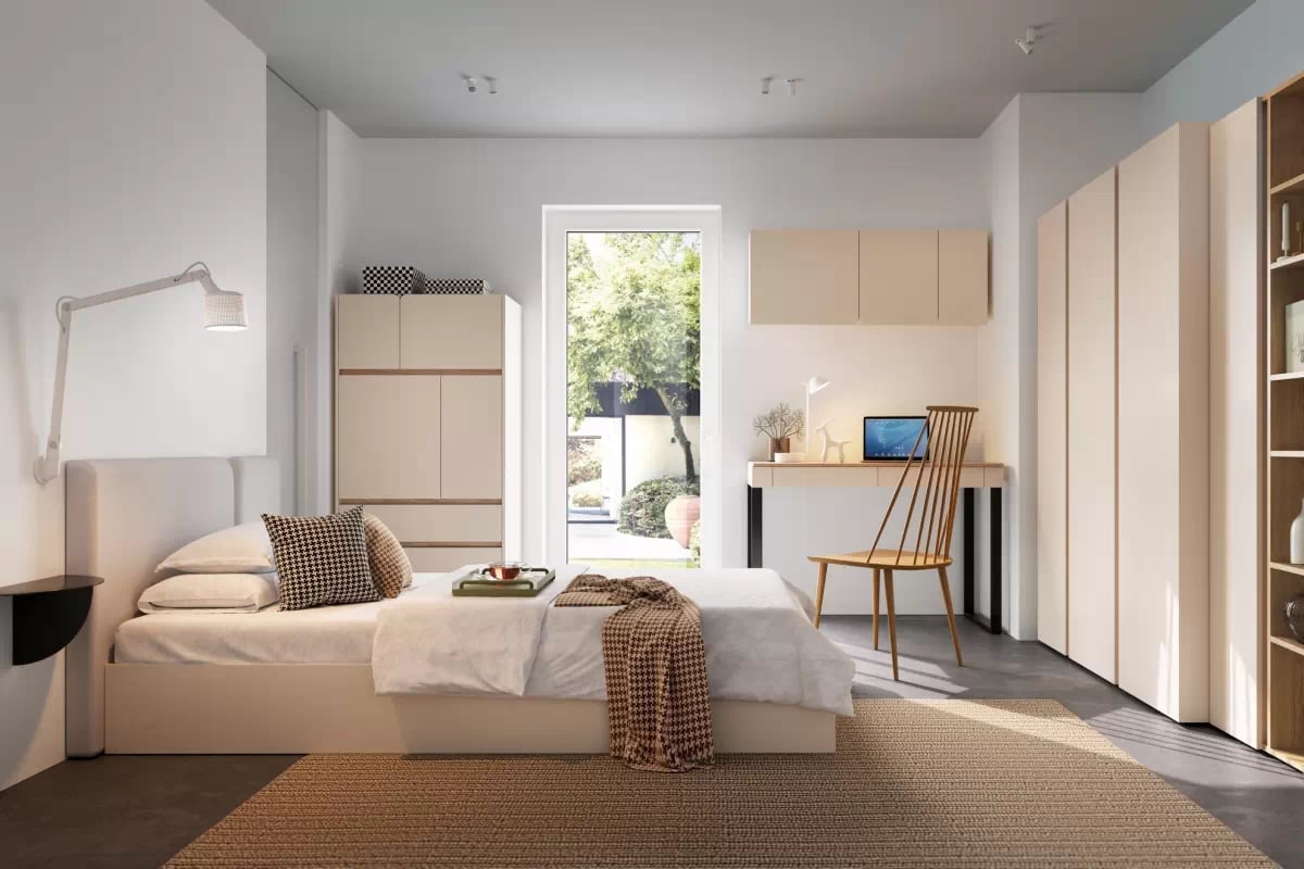 Uzavřená studentská knihovna Luca 80 cm - písková béžová / olejovaný dub Regál Studentský Luca 80 cm zamkniety - bez Pískový / dub olejowany