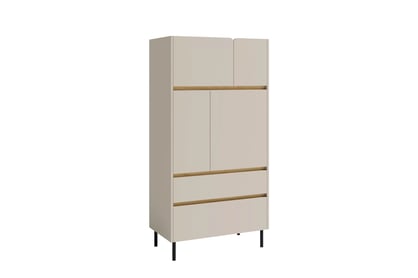 Uzavřená studentská knihovna Luca 80 cm - písková béžová / olejovaný dub