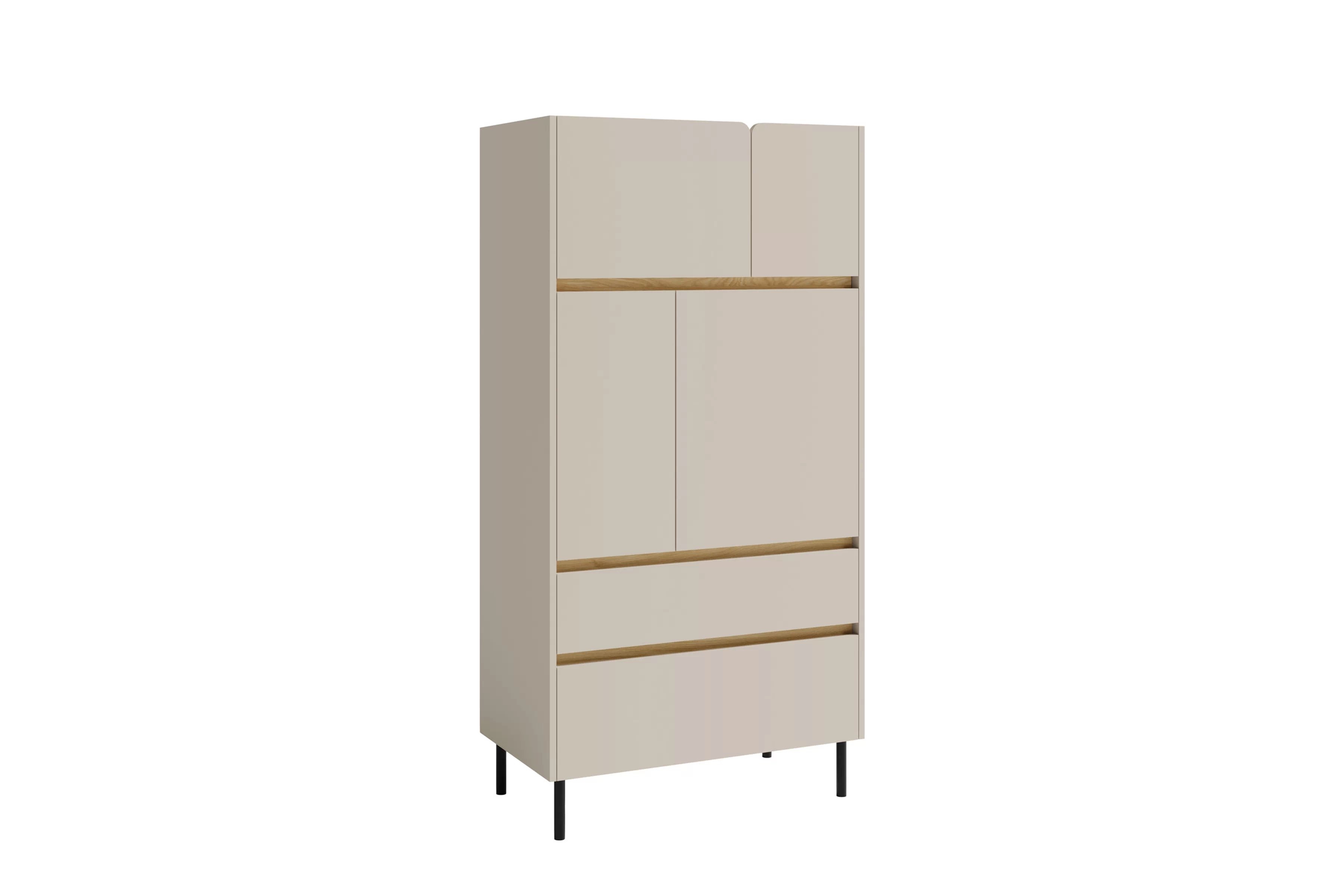 Uzavřená studentská knihovna Luca 80 cm - písková béžová / olejovaný dub Regál Studentský Luca 80 cm zamkniety - bez Pískový / dub olejowany