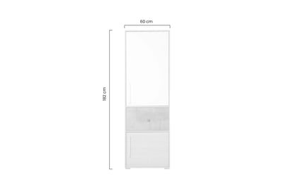 Študentský regál Step ST2 60 cm so zásuvkou - sušienkový dub / biely lux / betón Regál Pre mladých Step ST2 60 cm z szuflada - Dub biszkoptowy / Biely lux / beton