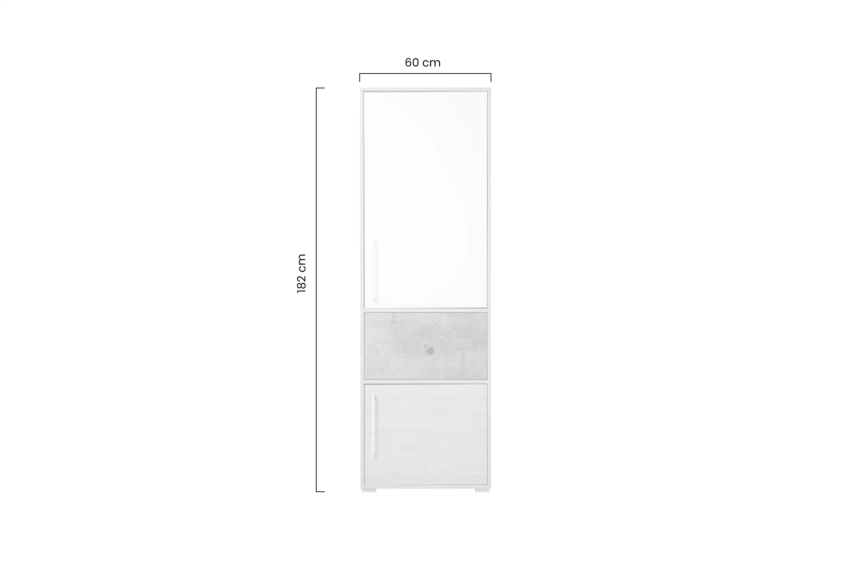 Študentský regál Step ST2 60 cm so zásuvkou - sušienkový dub / biely lux / betón Regál Pre mladých Step ST2 60 cm z szuflada - Dub biszkoptowy / Biely lux / beton