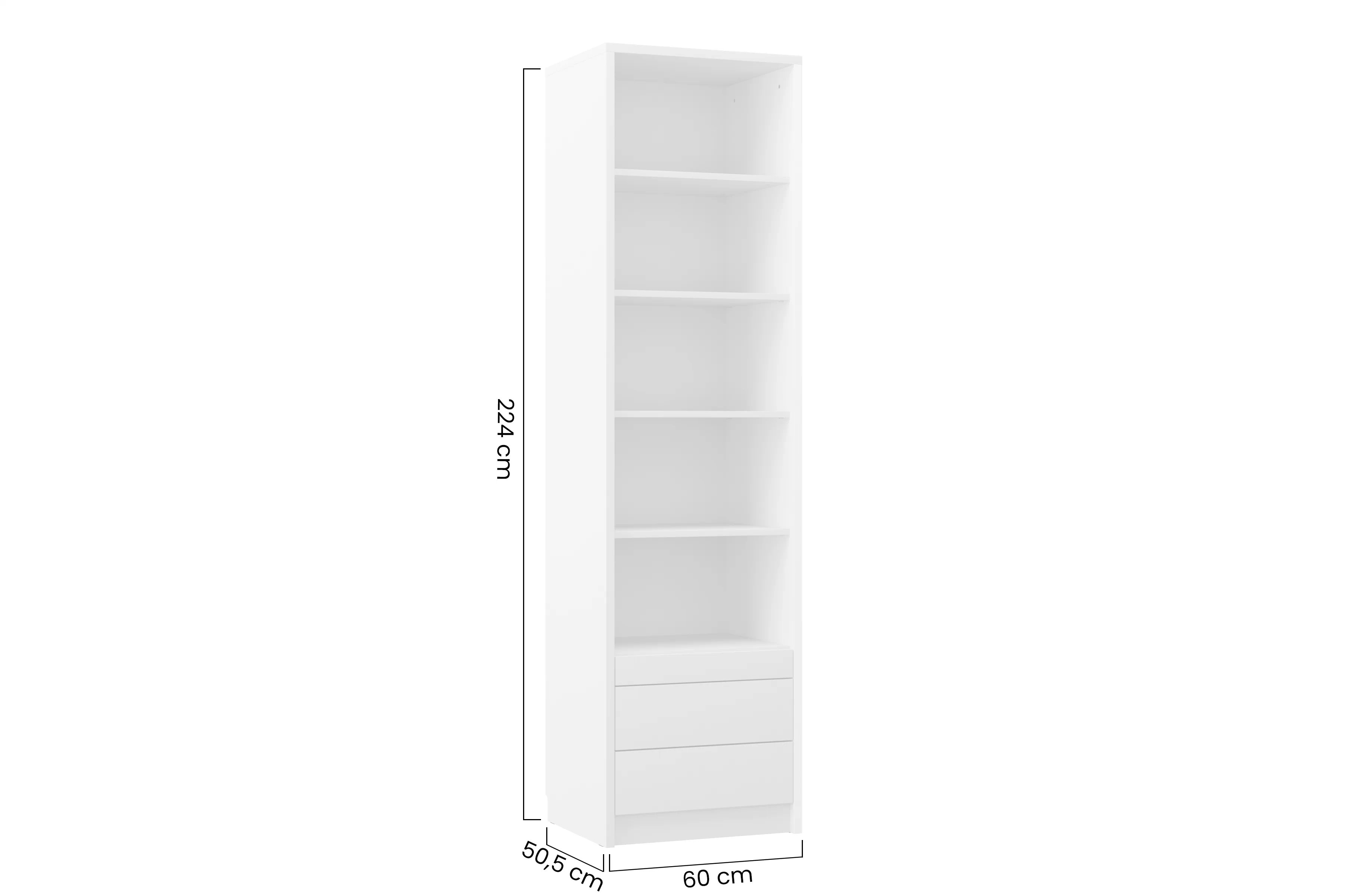 Regál Modern R k vertikální sklápěcí posteli 60 cm - černá / dub lancelot Regál Modern R - 60 cm pro polkotapczanu pionowego - černá / dub lancelot