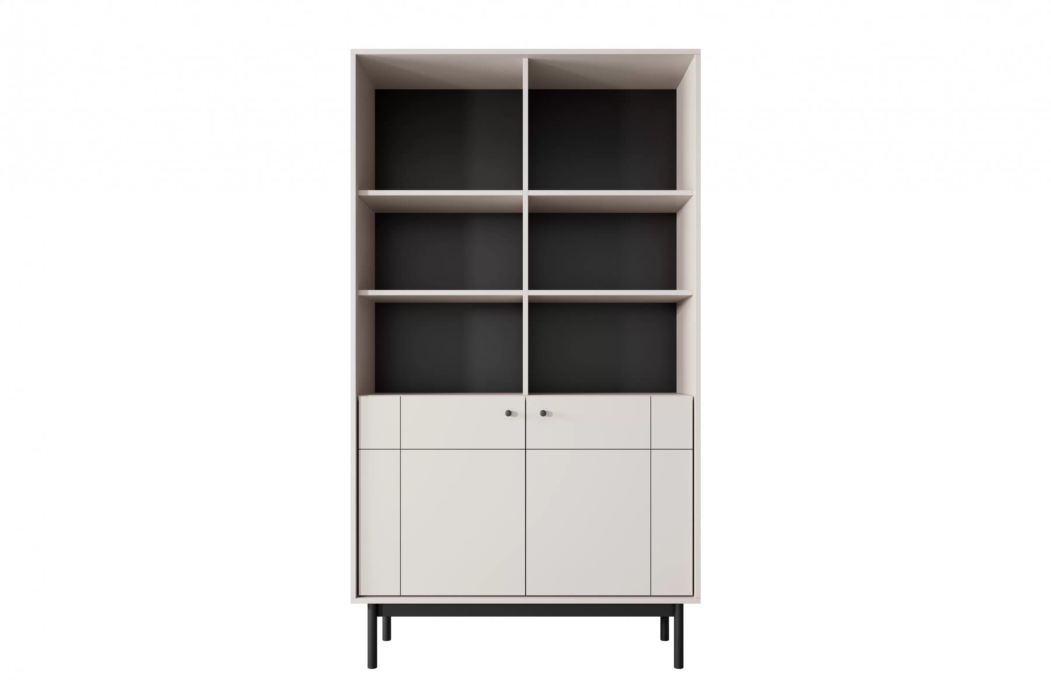 Knihovna Jolinio 104 cm - kašmír / černé nohy Regál na ksiazki Jolinio 104 cm - kašmír / černá Nohy