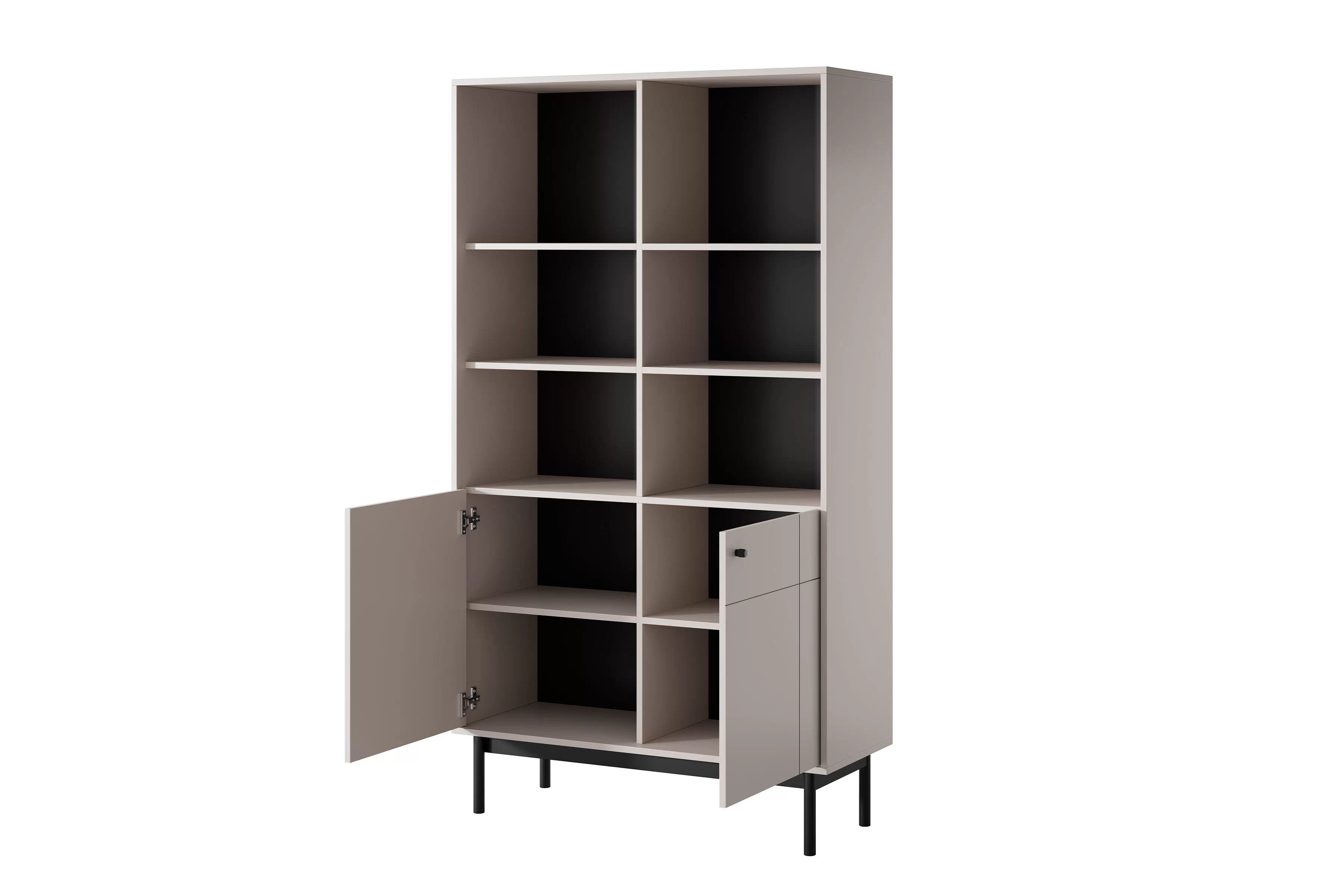 Knihovna Jolinio 104 cm - kašmír / černé nohy Regál na ksiazki Jolinio 104 cm - kašmír / černá Nohy