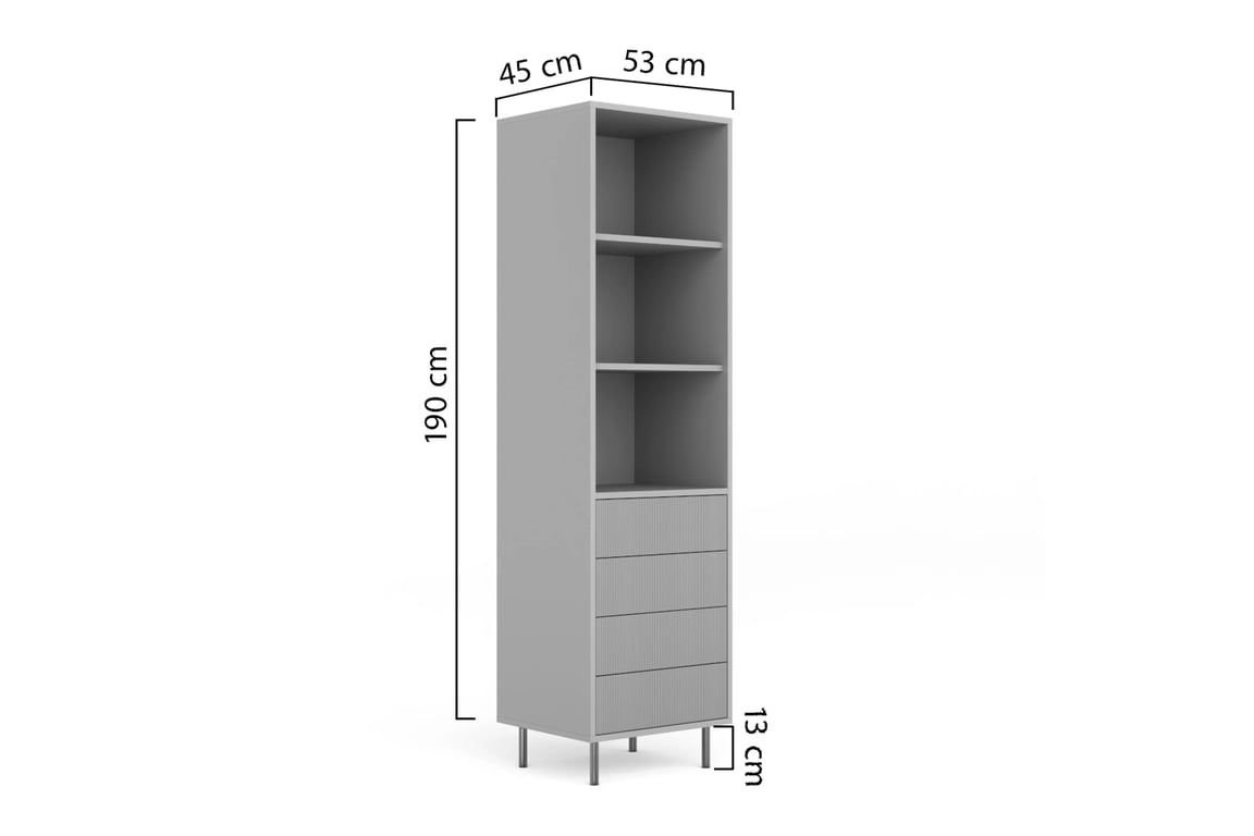 Regál Nubo 53 cm se zásuvkami - kašmírová / černé nožky Regál Nubo 53 cm se zásuvkami - kašmír / černé nožičky