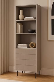 Regál Nubo 53 cm se zásuvkami - kašmírová / černé nožky Regál Nubo 53 cm se zásuvkami - kašmír / černé nožičky