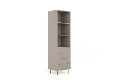 Regál Nubo 53 cm se zásuvkami - kašmír / zlaté nožky