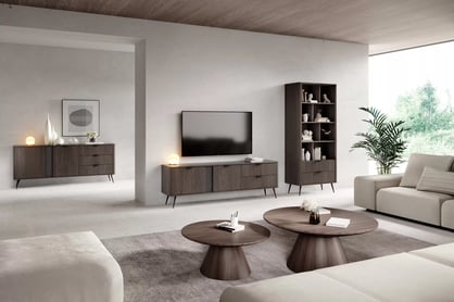 Otevřený regál Edrin 88 cm se zásuvkami - dub dunin / černá Regál otwarty Edrin 88 cm se zásuvkami - dub dunin / černá