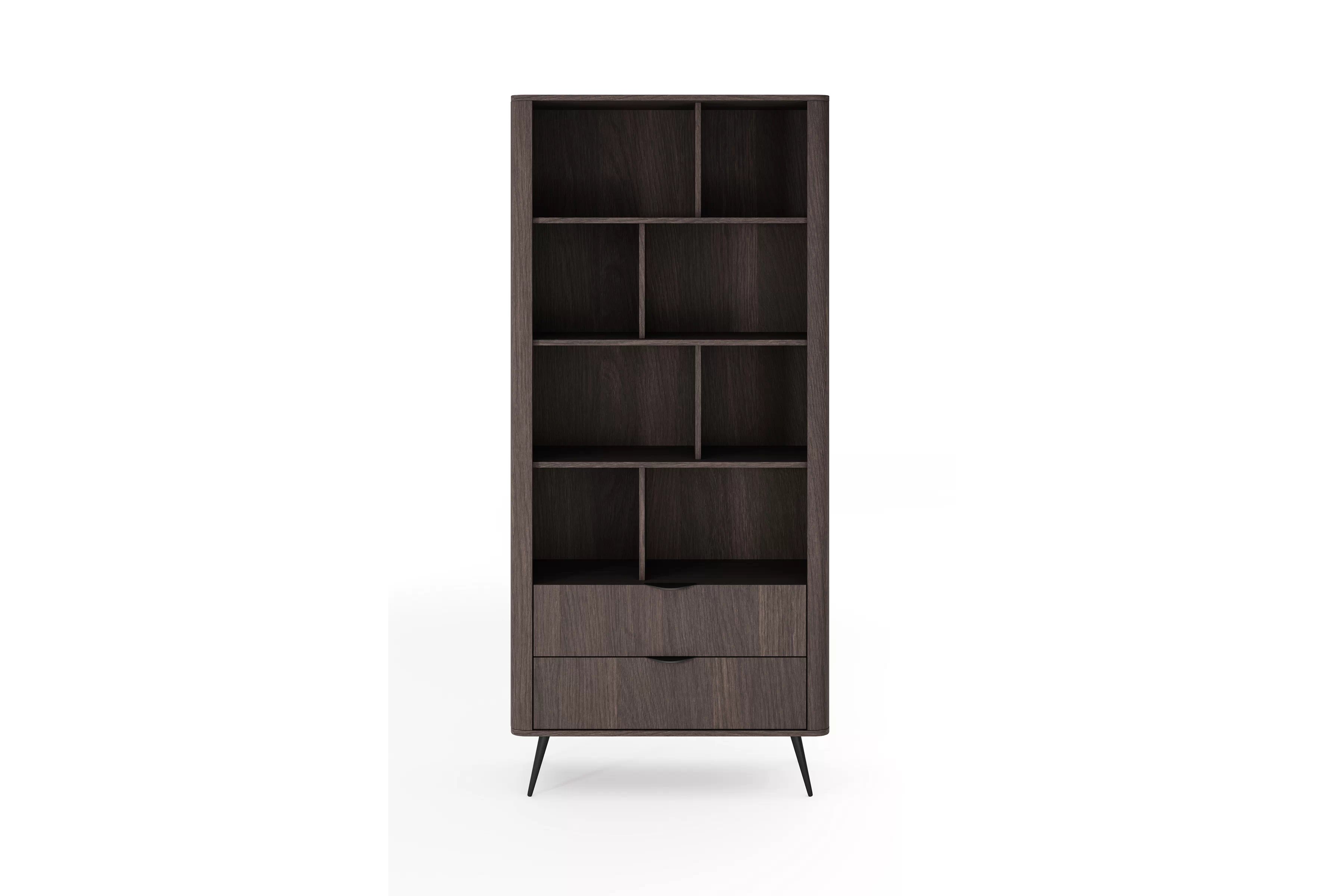 Otevřený regál Edrin 88 cm se zásuvkami - dub dunin / černá Regál otwarty Edrin 88 cm se zásuvkami - dub dunin / černá