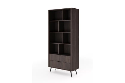 Otevřený regál Edrin 88 cm se zásuvkami - dub dunin / černá