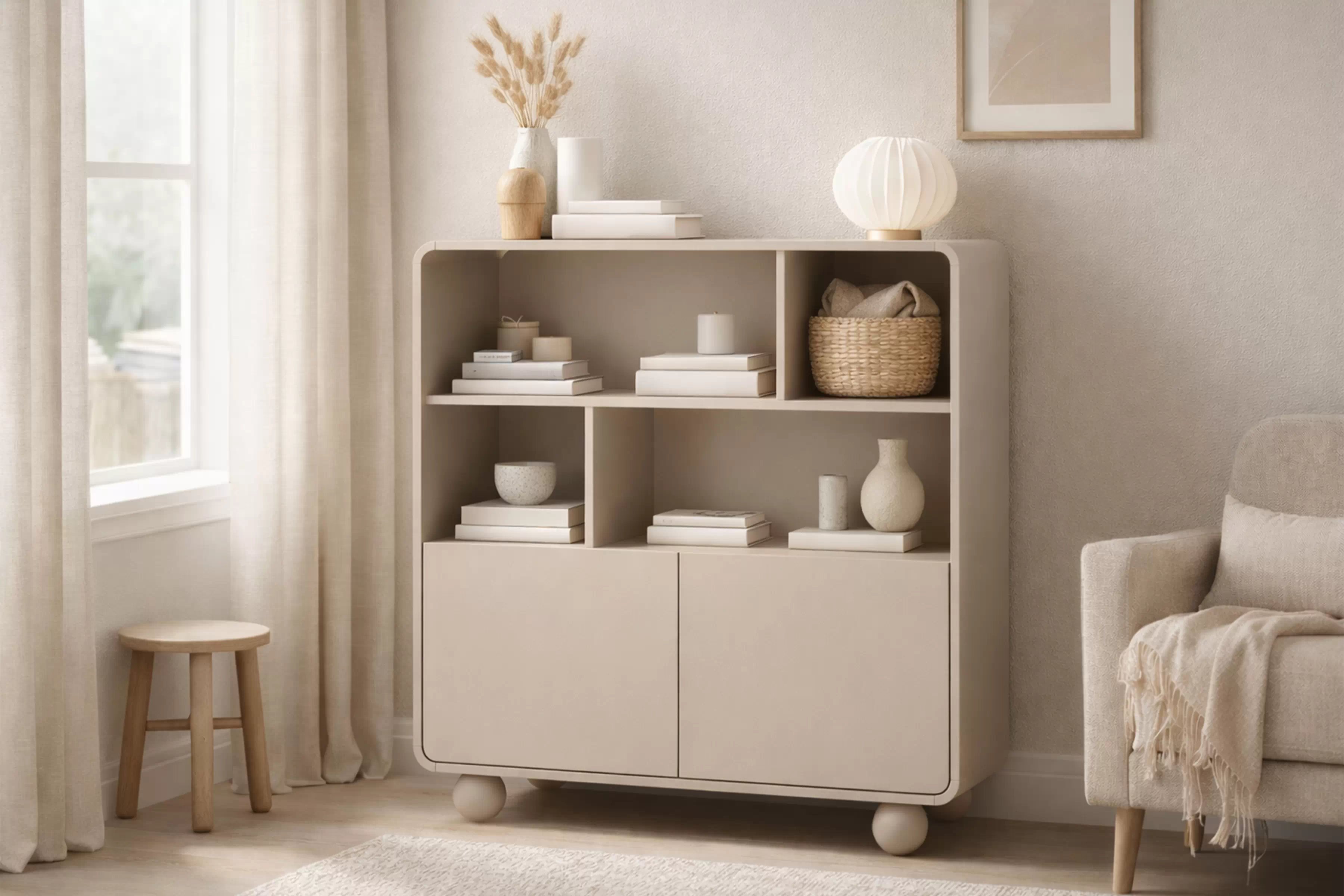 Otevřený regál Vellino 108 cm - kašmír Regál otwarty Vellino 108 cm - kašmír 