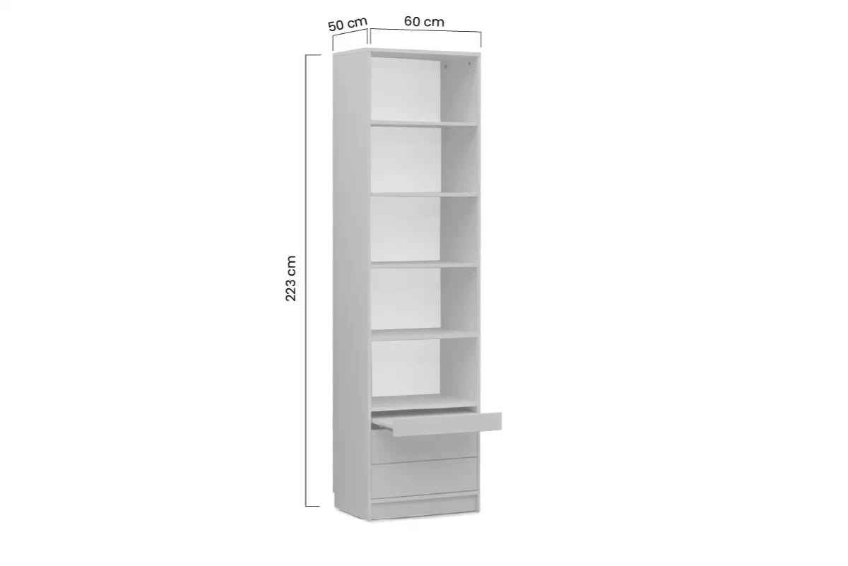 Skříň Genius 2DP 60 cm - congo / kašmír Regál R do polkotapczanu s psacím stolem New Elegance - congo - Rozměry