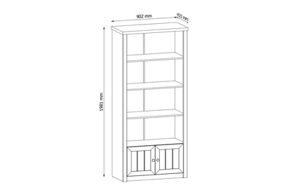 Regál Prowansja R1 - 90 cm - borovice andersen Regál R1 Prowansja - szkic z wymiarami 